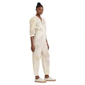 Womens Universal Thread Cream Tie-Dye Puff 3/4 Sleeve Boilersuit Jumpsuit 10